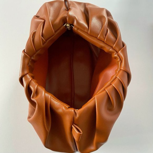 Cloud Clutch - Cognac Ruched Pouch Bag - Picture 7 of 7